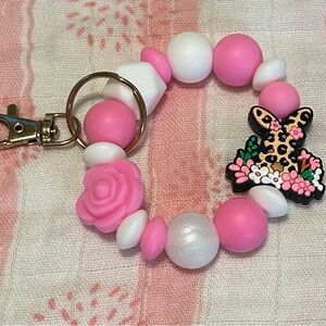 Charming Pink and White Keychain / bag charm